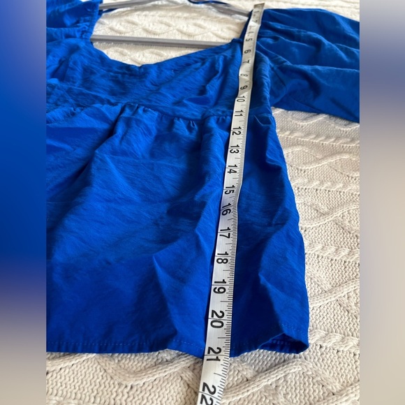 Nine West Rich Blue Balloon Sleeve Blouse Women’s size small - Picture 11 of 13